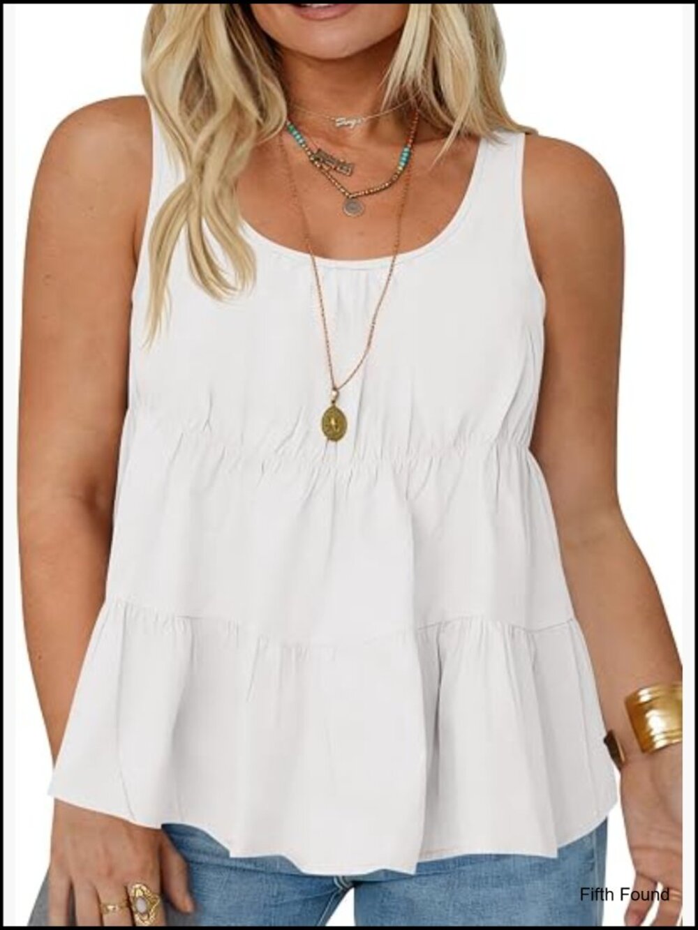 Plus Size Peplum Babydoll Tank Top Sleeveless Scoop Neck Cotton Loose Flowy